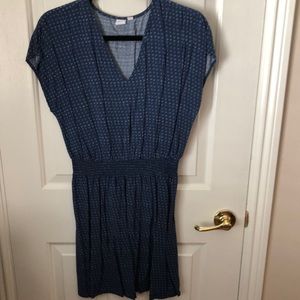 Gap blue print dress with elastic waist detail